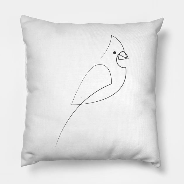 Oneline Bird Pillow by addillum