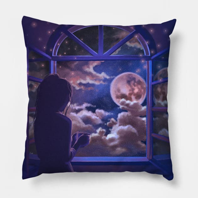 Night sky Pillow by Woojah_art