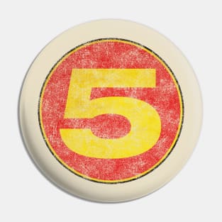 Retro Race Number 5 Pin