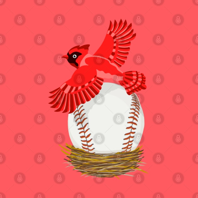 Play Ball! Cardinal Baseball Egg in Nest by BullShirtCo