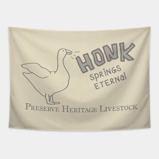 HONK Springs Eternal - Newsprint - Endangered Breed Preservation Tapestry