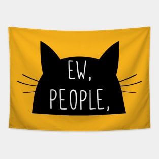 Ew. People. balck cat sarcasm people ew shy Tapestry