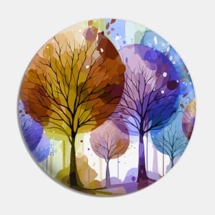 Colorful Purple Blue Brown Abstract Trees Pin