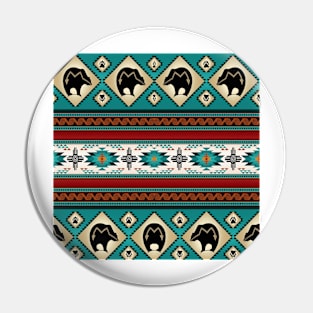 Indian print with bears Pin