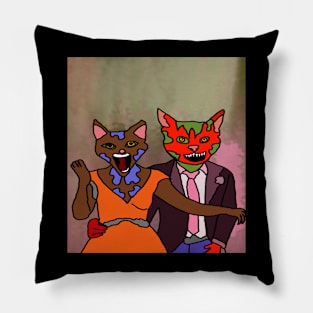 drawing scary cat marriage nightmare Pillow