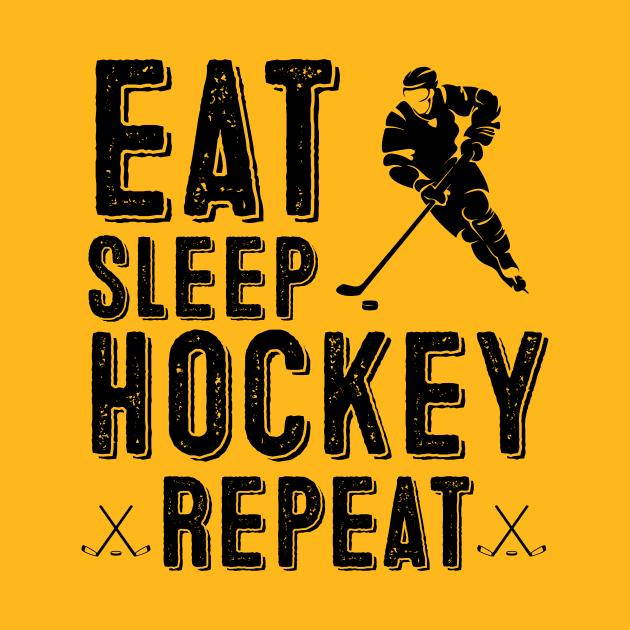 Eat Sleep Hockey Repeat by Thoratostore