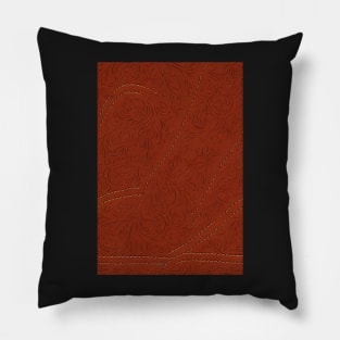 Brown Ornamental Leather Stripes, natural and ecological leather print #50 Pillow
