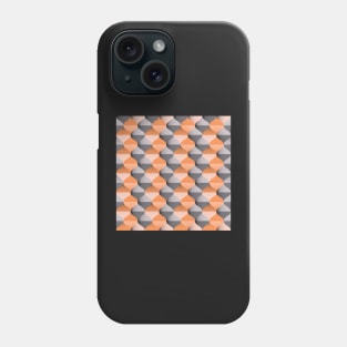 Ogee pattern in sunset orange and warm grey Phone Case