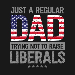 Regular Dad Raise Liberals USA Flag Father's Day T-Shirt