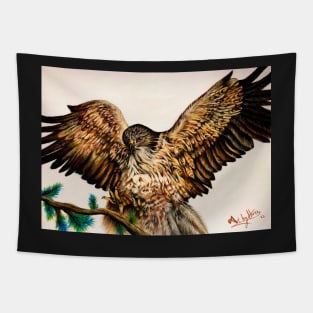 Golden Eagle In Flight Tapestry