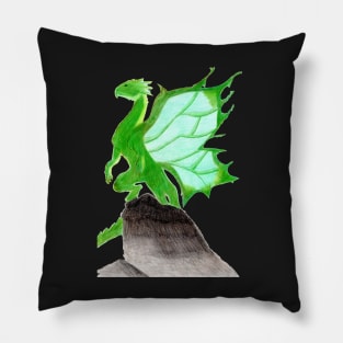 Standing Proud over my Entire Kingdom- Dragon Dark Red Pillow