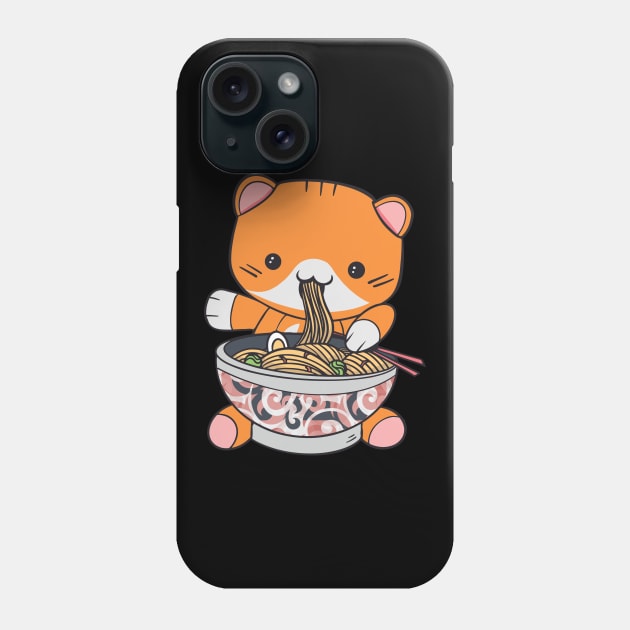 Kawaii Ramen Kitty - Cat Vaporwave Aesthetic World Phone Case by PinkyTree