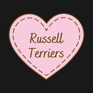 I Love Russell Terriers Simple Heart Design T-Shirt