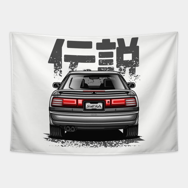 JDM Legend Supra MK-3 (Silver White) Tapestry by Jiooji Project