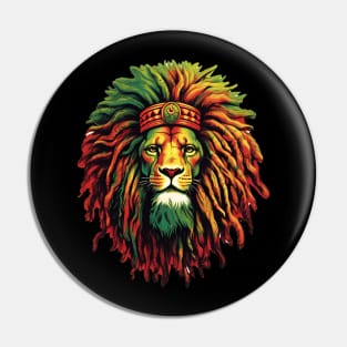 Jamaica Flag with Rasta Color Lion, Jamaican Pride Pin