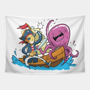 Octopus Pirate Battle Tapestry