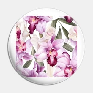 Watercolor Orchid Pattern 3 Pin