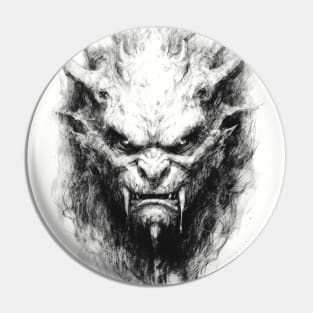 Sketch Monster Fantasy Art Character Black and White Pin