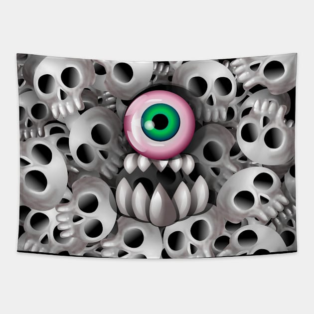 Skull Monster Tapestry by fakeface