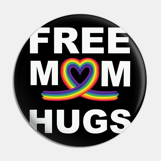 Free Mom Hugs LGBT Gay pride Pin by little.tunny