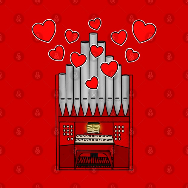 Valentines Day Church Organ Wedding Organist Anniversary by doodlerob