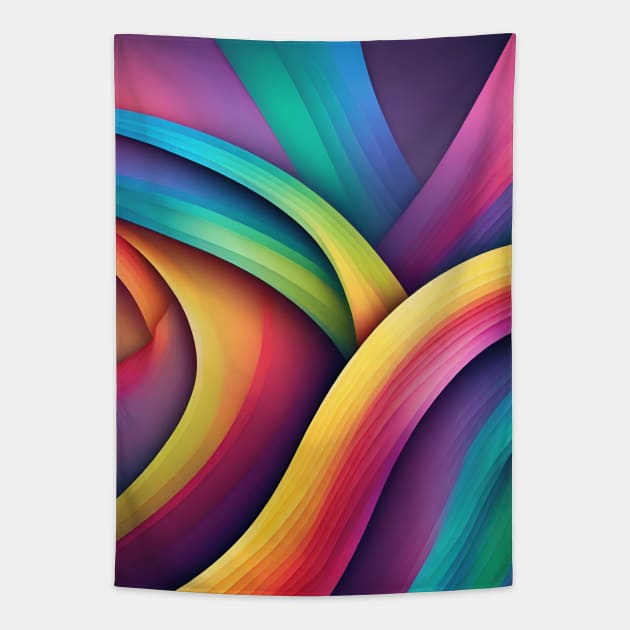 Abstract LGTB curved lines Tapestry by Studio468