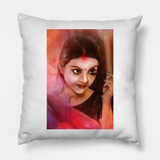 Art of a beautiful Indian women Pillow