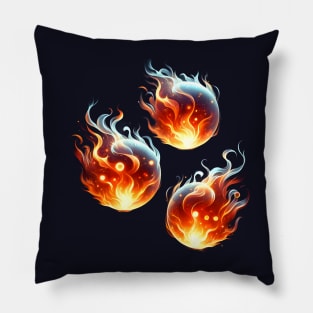 Hitodama Souls - Ethereal Japanese Flames Artwork Pillow