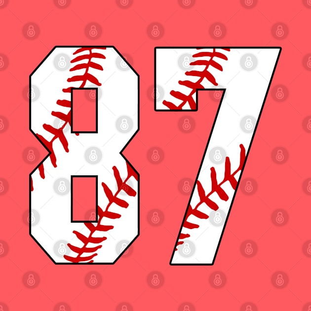 Baseball Number 87 #87 Baseball Shirt Jersey Favorite Player Biggest Fan by TeeCreations