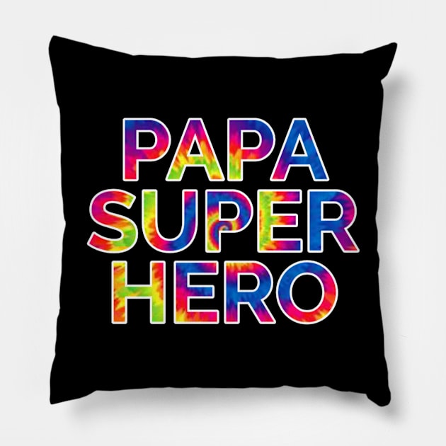 Papa Superhero Stye Pillow by 29Butterfly_Studio