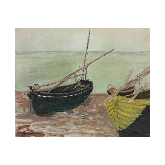 Etude de Bateaux Sur la Plage d'Etretat by Claude Monet by Classic Art Stall