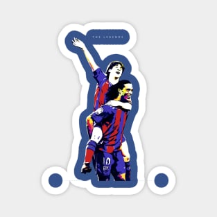 Ronaldinho and Lionel Messi Iconic Pop Art Magnet