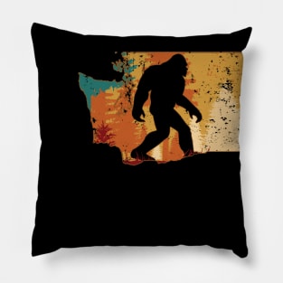 Bigfoot Retro Vintage Sasquatch Washington Pillow