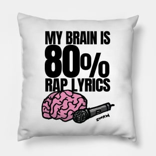 My Brain is 80% rap lyrics Pillow