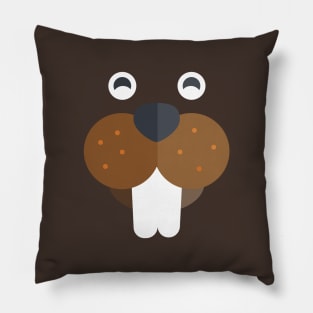 Beaver Face Pillow