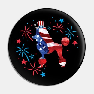 Poodle Uncle Sam Hat 4Th Of July Pin