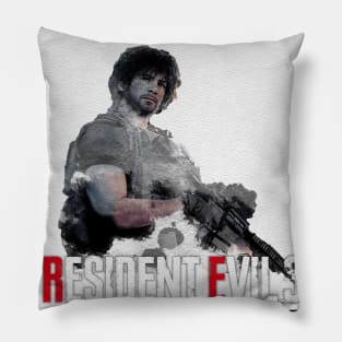 Watercolor Carlos [RESIDENT EVIL 3 REMAKE] Pillow