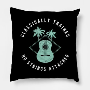 Classically Trained No Strings Attached Dark Theme Pillow