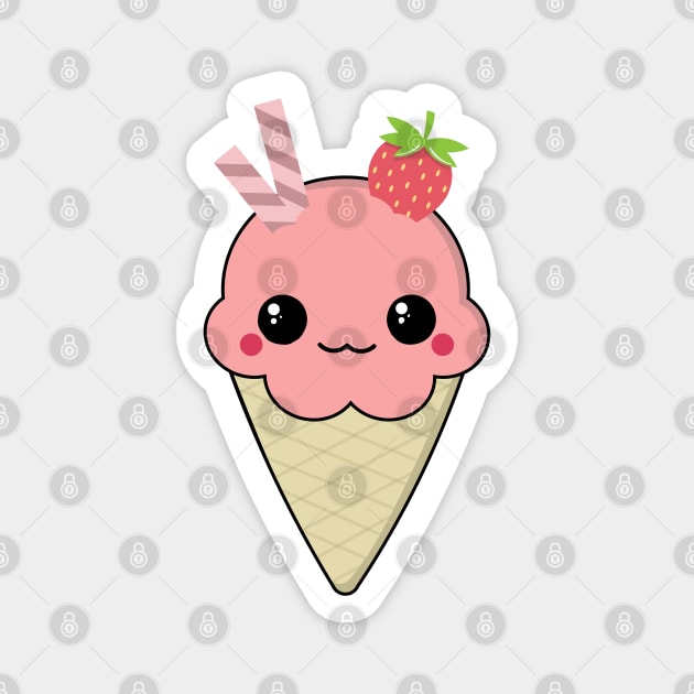 Kawaii Ice Cream Magnet by Sasyall