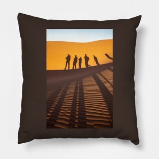 People on the sand hill. Pillow