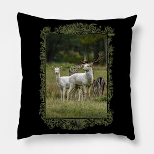 Pure Wildlife Lovers: White Fallow Deer Kingdom Pillow