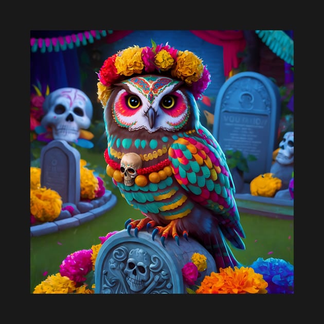 Day Of The Dead Owl by Florian Sallo