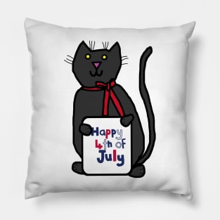 Happy 4th of July says Cat Pillow