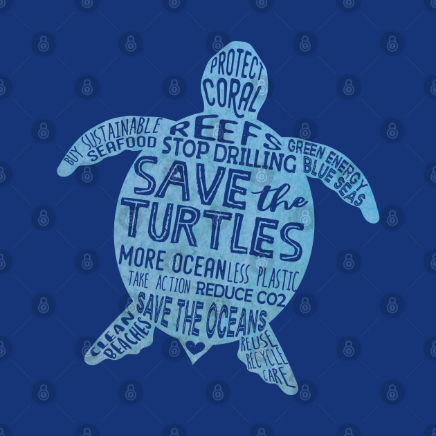 Save the Turtles - Blue Boho Turtle Silhouette - Save The Turtles - Phone Case