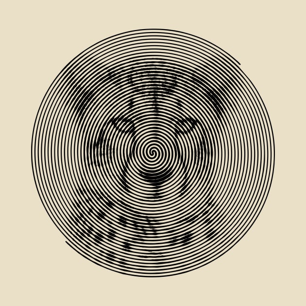 Cheetah Face Close-up in Spiroglyphic Style Spiral Circles by scotch