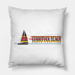 Currituck Beach, NC Summertime Vacationing Sailboat Pillow