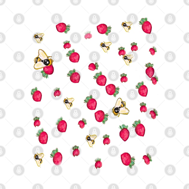 Bee themed gifts for women, men and kids. Strawberry pattern pack set Save the  bees by Artonmytee