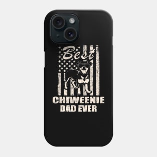 Best Chiweenie Dad Ever Vintage Retro flag Dog Dad Phone Case