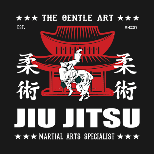 Cool Jiu Jitsu Martial Arts Design With Kanji T-Shirt