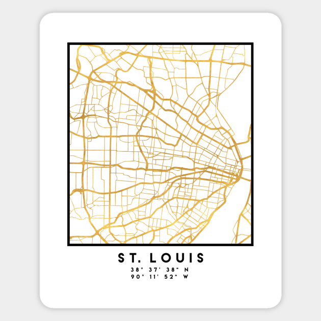 St Louis City Street Map St. Louis Missouri City Street Map Art - St Louis - Sticker | Teepublic Uk